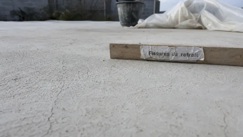 Dalle béton qui fissure au séchage : fissures de retrait sur dalle fraîche