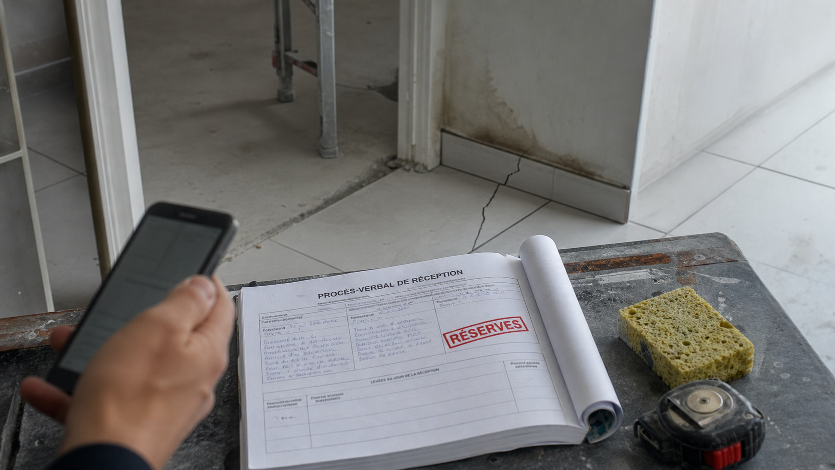 Les nouveaux constructeurs malfaçons : procès-verbal de réserves, fuite sur mur et fissure carrelage