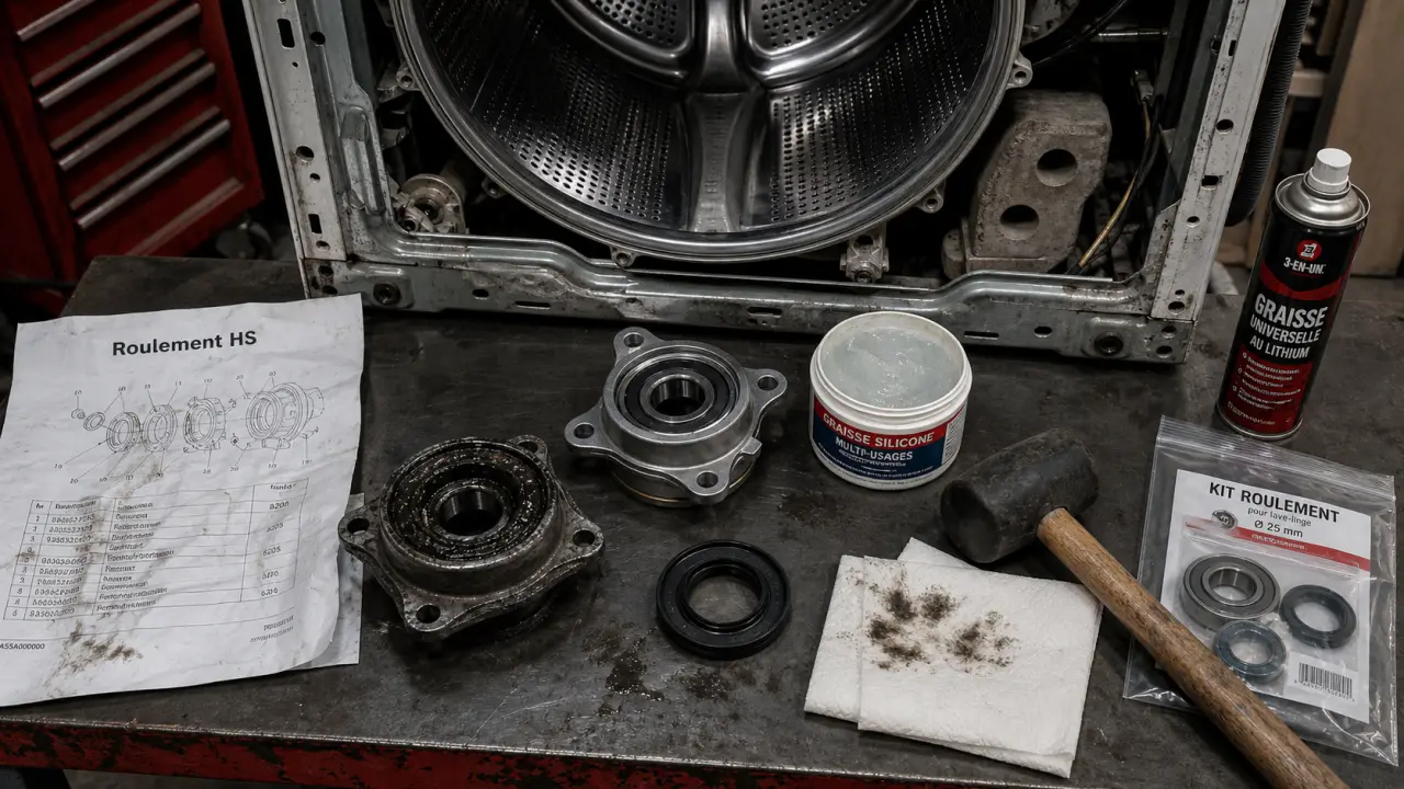 Changer un roulement sur machine a laver : roulement HS et joint neuf