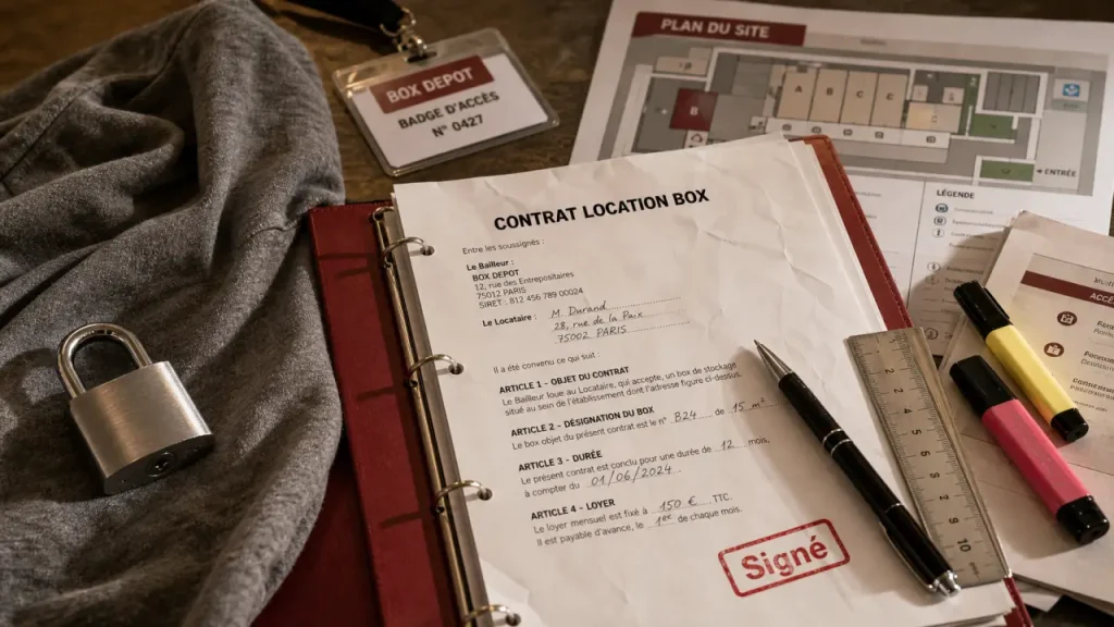 Contrat de location box de stockage pdf : clauses, assurance, résiliation