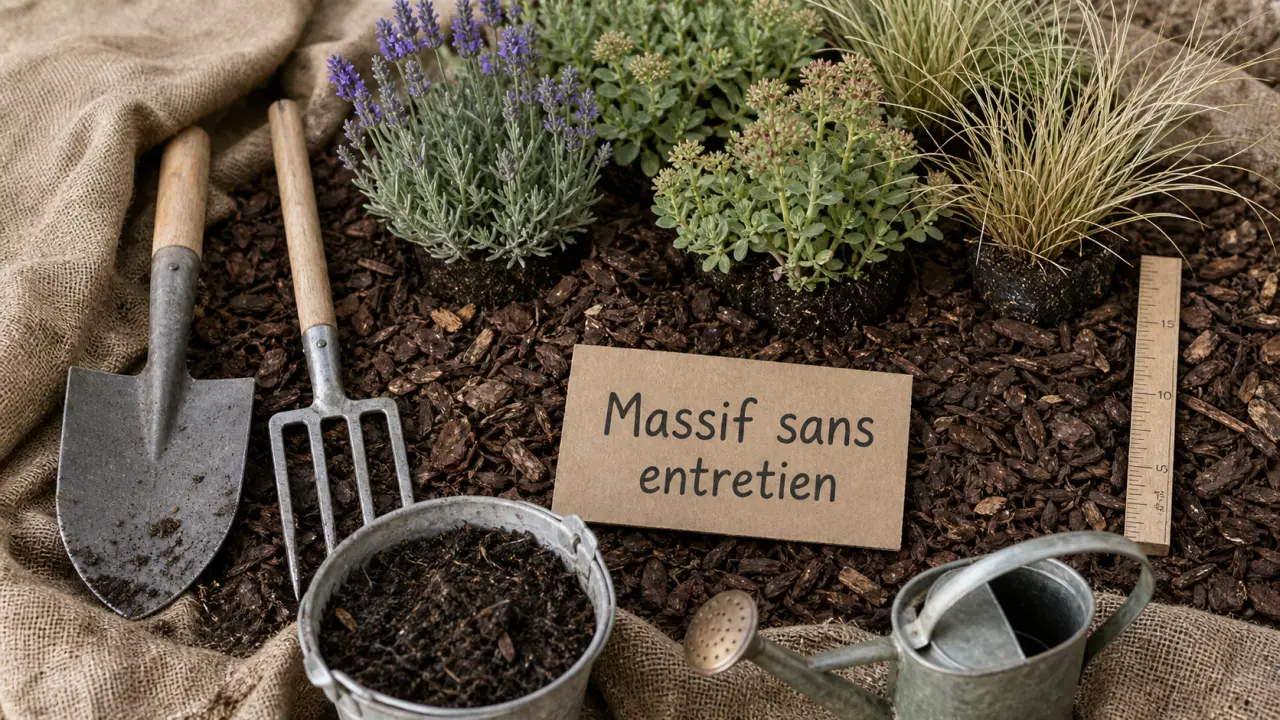 Créer un massif sans entretien avec paillage, vivaces et couvre-sols