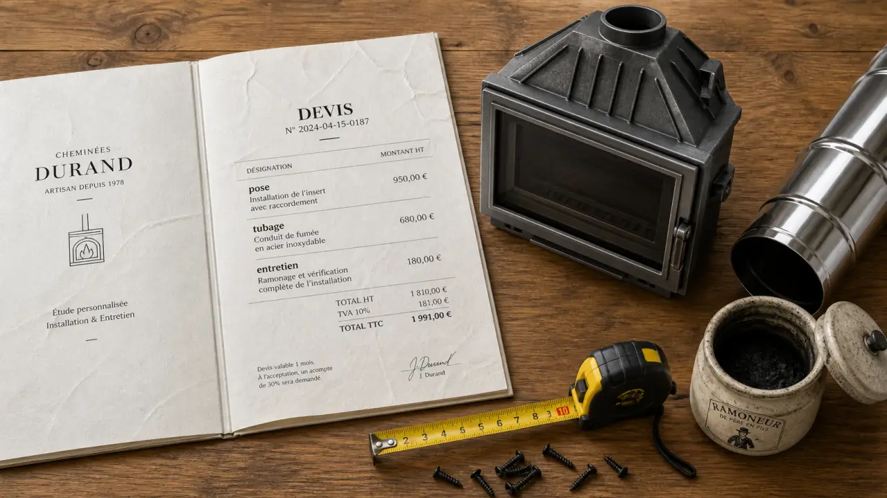 Devis pour cheminée : pose et tubage d’un insert
