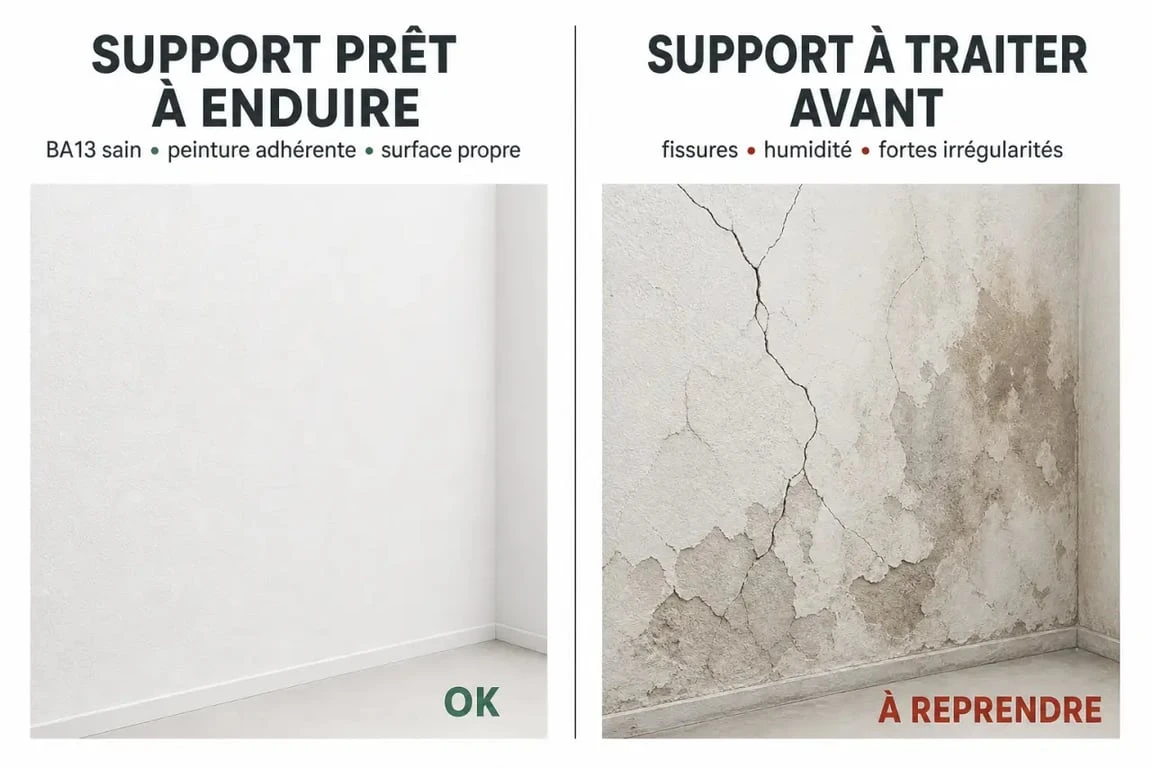 Enduit au rouleau avis : mur sain adapté et mur fissuré ou humide à éviter