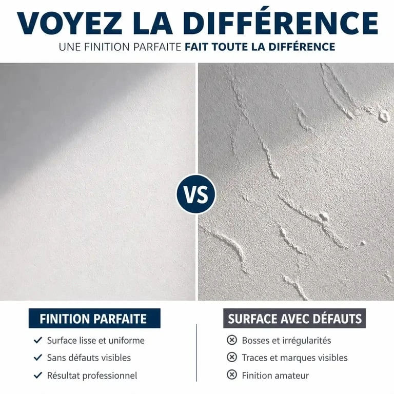 Illustration de l'importance de la préparation du support pour la finition a peinture