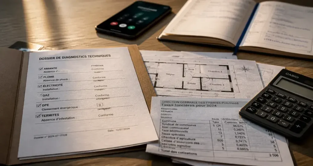 Dossier de vente pour vendre un bien immobilier sans agence, avec diagnostics et plans