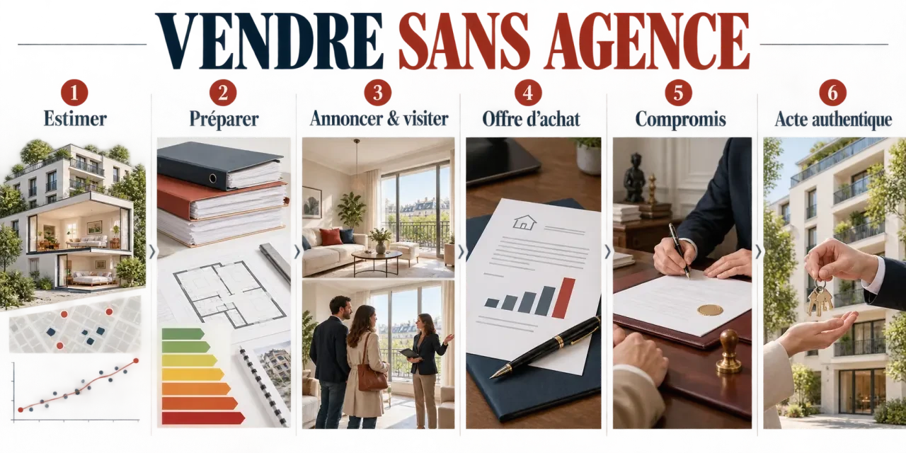 Étapes pour vendre un appartement sans agence, de l'estimation à l'acte authentique