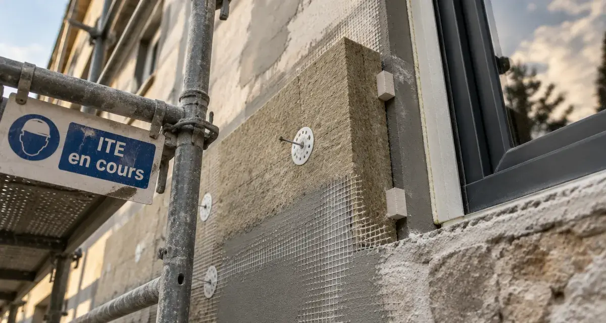 Materiaux isolation exterieure : isolant sur façade en rénovation, ITE en cours
