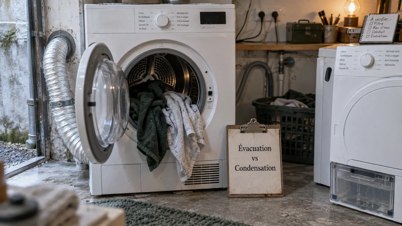 Seche linge à evacuation ou condensation : comparaison pour économiser